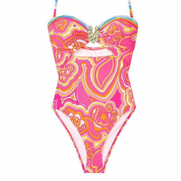 Trina Turk | Swim | Trina Turk Morning Sunrise Jeweled Bandeau Onepiece ...